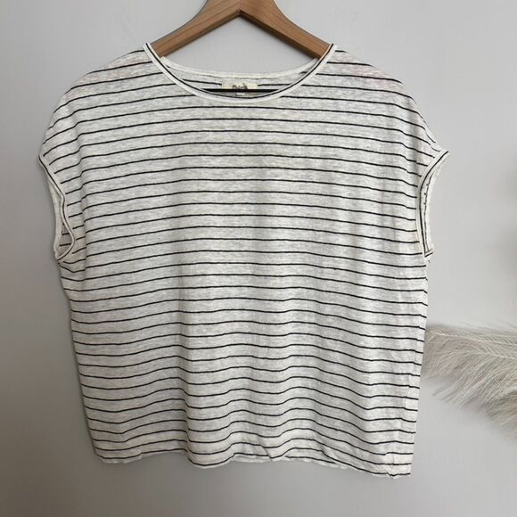Madewell Miracle Tee in Striped 100% Linen - Picture 1 of 6